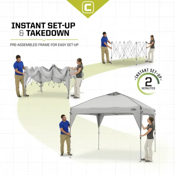 کنوپی اتومات کر - سایبان 3x3 متر کمپینگ Core 10 'x 10' Instant Canopy - تصویر 4