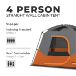 چادر کر - 4 نفره کمپینگ Core 4 Person Straight Wall Cabin Tent - تصویر 3
