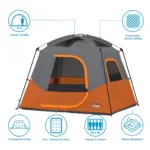 چادر کر - 4 نفره کمپینگ Core 4 Person Straight Wall Cabin Tent - تصویر 4