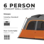 چادر کر - 6 نفره کمپینگ Core 6 Person Straight Wall Cabin Tent - تصویر 3