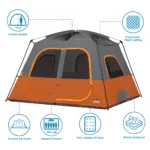 چادر کر - 6 نفره کمپینگ Core 6 Person Straight Wall Cabin Tent - تصویر 4