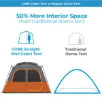 چادر کر - 6 نفره کمپینگ Core 6 Person Straight Wall Cabin Tent - تصویر 5