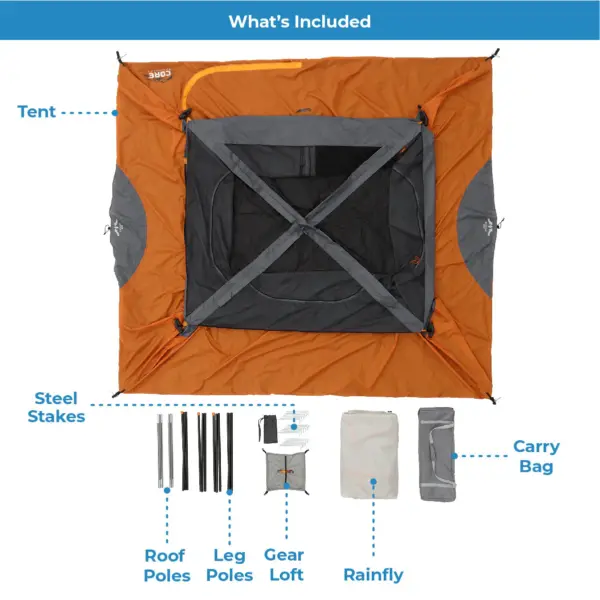 چادر کر - 6 نفره کمپینگ Core 6 Person Straight Wall Cabin Tent - تصویر 10