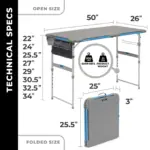 میز کمپینگ کر - 4 فوت با سیستم فلکس ریل Core 4 Foot FlexRail Outdoor Camp Table - تصویر 10