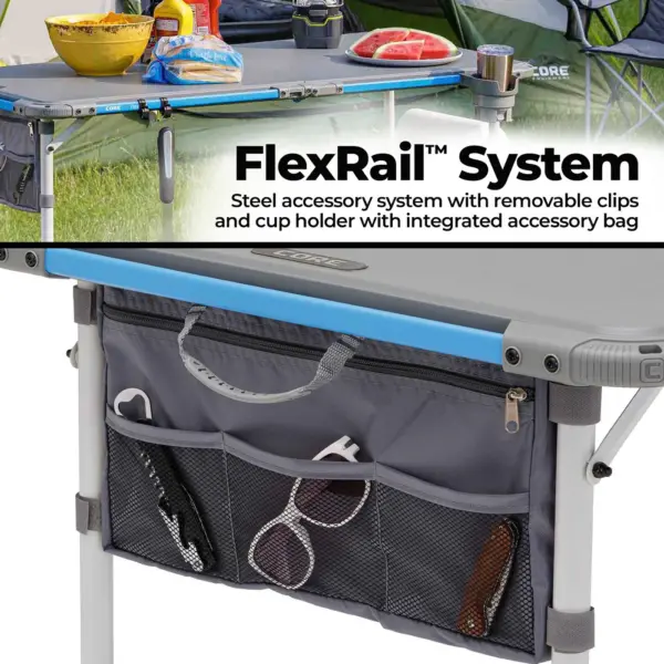 میز کمپینگ کر - 4 فوت با سیستم فلکس ریل Core 4 Foot FlexRail Outdoor Camp Table - تصویر 11