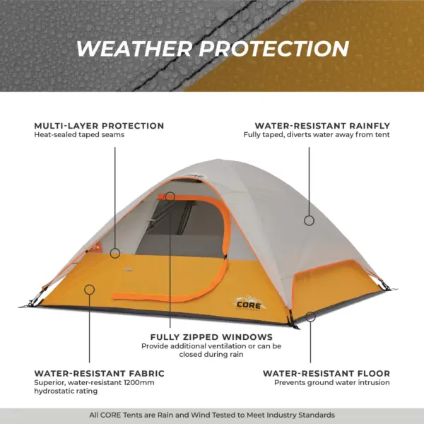 چادر کر - 3 نفره کمپینگ Core 3 Person Dome Tent - تصویر 7