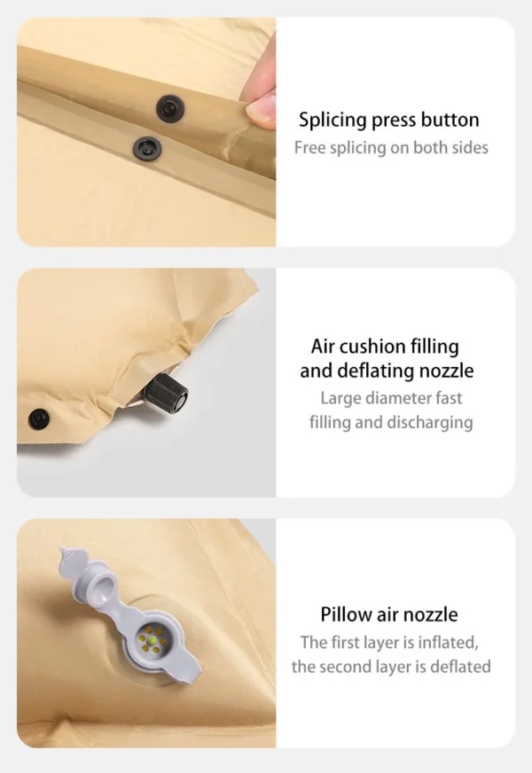 تشک بادی نیچرهایک اتومات - دو نفره - ضخامت 3 سانت Naturehike D01 Double Automatic Inflatable Cushion with Pillow - CNK2300DZ014-D - تصویر 10