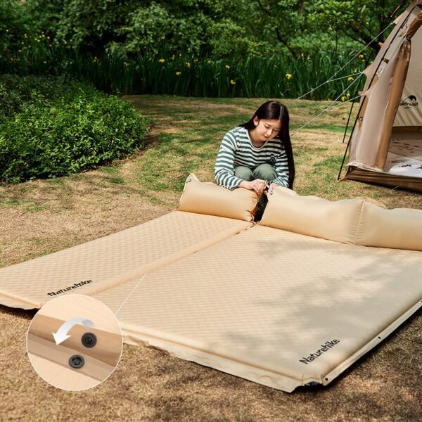 تشک بادی نیچرهایک اتومات - دو نفره - ضخامت 3 سانت Naturehike D01 Double Automatic Inflatable Cushion with Pillow - CNK2300DZ014-D - تصویر 17