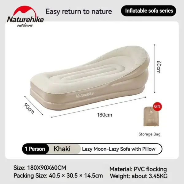 کاناپه بادی نیچرهایک تک نفره Naturehike (Lanyue) Single Inflatable sofa with build-in air pump - CNK2300DZ020-S - تصویر 20