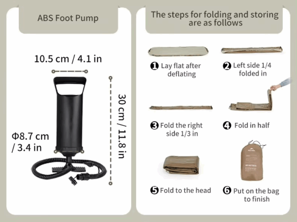 تشک بادی نیچرهایک تک نفره Naturehike C20 Single Inflatable Mattress With Air Pump - CNK2350WS018 - تصویر 4