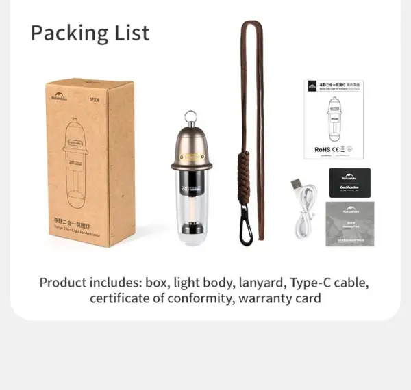 چراغ کمپینگ نیچرهایک - 100 لومن Naturehike Two In One Atmosphere Light - CNK2350ZM010 - تصویر 8