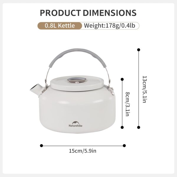کتری نیچرهایک سرامیکی - 0.8 لیتر Naturehike Ceramic Non-Stick Kettle - CNK2450CF013 - تصویر 3