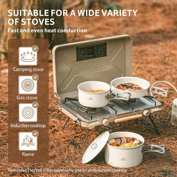 قابلمه نیچرهایک سرامیکی - 1.7 لیتر Naturehike Ceramic Non-Stick Pot - CNK2450CF013 - تصویر 11