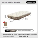 تشک بادی نیچرهایک - تک نفره - ضخامت 25 سانت با پمپ شارژی Naturehike C25 Single Built-In Pump Inflatable Mattress - CNK2550WS013 - تصویر 4