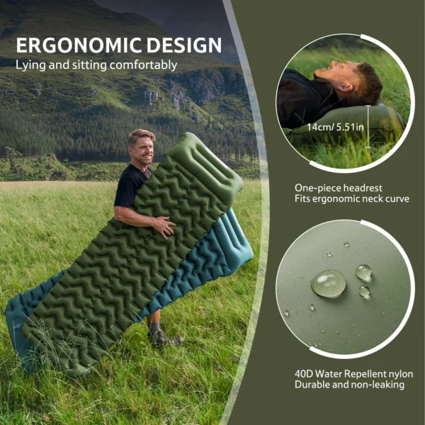زیرانداز بادی نیچرهایک تک نفره - ضخامت 6.5 سانت - پمپ پدالی Naturehike FC01 Ultralight Single Inflatable Sleeping Pad - CNK2550WS019 - تصویر 3