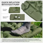 زیرانداز بادی نیچرهایک تک نفره - ضخامت 6.5 سانت - پمپ پدالی Naturehike FC01 Ultralight Single Inflatable Sleeping Pad - CNK2550WS019 - تصویر 5