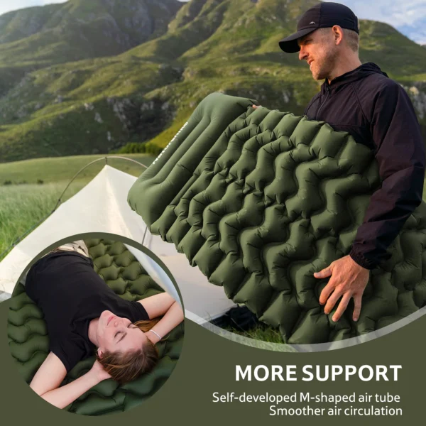 زیرانداز بادی نیچرهایک تک نفره - ضخامت 6.5 سانت - پمپ پدالی Naturehike FC01 Ultralight Single Inflatable Sleeping Pad - CNK2550WS019 - تصویر 7
