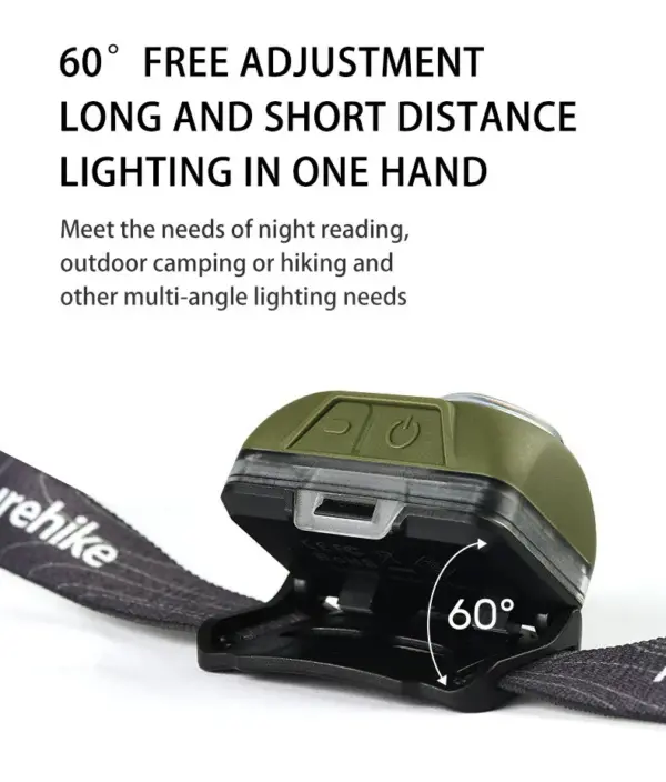 هدلامپ نیچرهایک - 300 لومن Naturehike High-strength waterproof headlamp - CNK2300DQ016 - تصویر 12