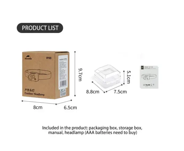 هدلامپ نیچرهایک - 300 لومن Naturehike High-strength waterproof headlamp - CNK2300DQ016 - تصویر 18