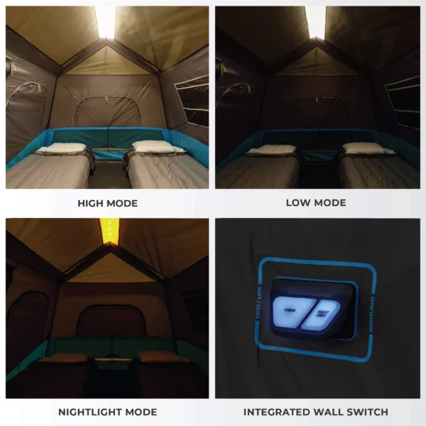 چادر اتومات کر - 6 نفره کمپینگ چراغ دار Core 6 Person Lighted Instant Cabin Tent - تصویر 6