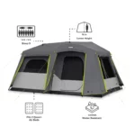 چادر اتومات کر - 9 نفره دو پوش کمپینگ Core 9 Person Instant Cabin Tent with Full Rainfly - تصویر 4