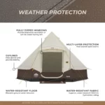 چادر کر سرخپوستی - 6 نفره کمپینگ چراغ دار Core 6 Person Lighted Bell Tent - تصویر 8