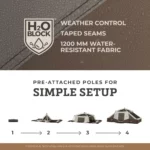 چادر اتومات کر سرخپوستی - 10 نفره کمپینگ چراغ دار Core 10 Person Lighted Instant Pyramid Tent - تصویر 5