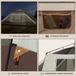 چادر اتومات کر سرخپوستی - 10 نفره کمپینگ چراغ دار Core 10 Person Lighted Instant Pyramid Tent - تصویر 6