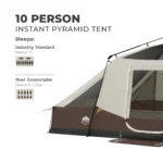 چادر اتومات کر سرخپوستی - 10 نفره کمپینگ چراغ دار Core 10 Person Lighted Instant Pyramid Tent - تصویر 8