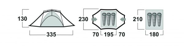 چادر هاسکی بروفر - 3 نفره بک‌پکینگ Husky Brofur 3 Lightweight backpacking Tent - تصویر 9