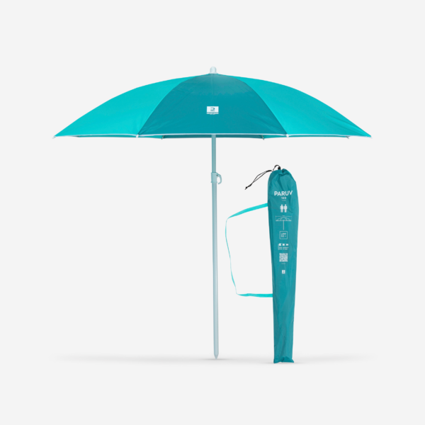 سایبان ساحلی دکتلون - 2 نفره Decathlon Beach umbrella paruv 160 upf 50+ 2 places - blue green - تصویر 9