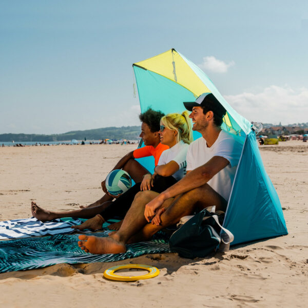 سایبان ساحلی دکتلون - 3 نفره Decathlon Parasol Abrottle solar beach Iwiko 180 blue yellow UPF50+ 3 places - تصویر 2