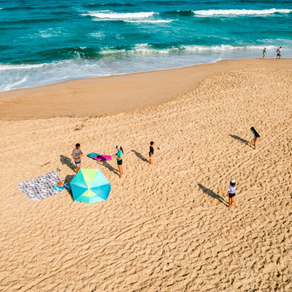 سایبان ساحلی دکتلون - 3 نفره Decathlon Parasol Abrottle solar beach Iwiko 180 blue yellow UPF50+ 3 places - تصویر 12