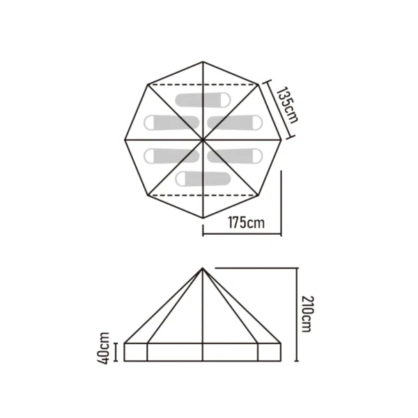چادر سرخپوستی نیچرهایک چهار فصل – 3 تا 6 نفره – هشت ضلعی Naturehike Brighten 6.4 Cotton Pyramid 4 Season Tent - NH20ZP004 - تصویر 6