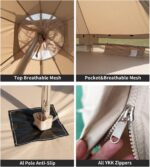 چادر سرخپوستی نیچرهایک چهار فصل – 3 تا 6 نفره – هشت ضلعی Naturehike Brighten 6.4 Cotton Pyramid 4 Season Tent - NH20ZP004 - تصویر 7