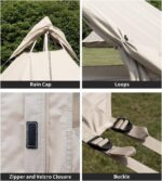 چادر سرخپوستی نیچرهایک چهار فصل – 3 تا 6 نفره – هشت ضلعی Naturehike Brighten 6.4 Cotton Pyramid 4 Season Tent - NH20ZP004 - تصویر 8