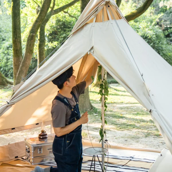 چادر سرخپوستی نیچرهایک چهار فصل – 3 تا 6 نفره – هشت ضلعی Naturehike Brighten 6.4 Cotton Pyramid 4 Season Tent - NH20ZP004 - تصویر 11