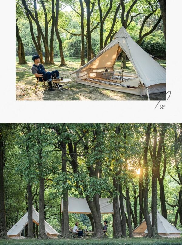 چادر سرخپوستی نیچرهایک چهار فصل – 3 تا 6 نفره – هشت ضلعی Naturehike Brighten 6.4 Cotton Pyramid 4 Season Tent - NH20ZP004 - تصویر 16