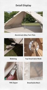 چادر سرخپوستی نیچرهایک چهار فصل – 3 تا 6 نفره – هشت ضلعی Naturehike Brighten 6.4 Cotton Pyramid 4 Season Tent - NH20ZP004 - تصویر 17