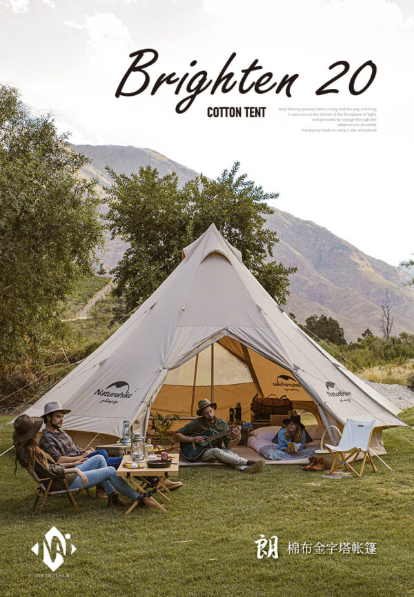 چادر سرخپوستی نیچرهایک – مناسب 10 نفر – هشت ضلعی Naturehike Brighten 20 Cotton Pyramid Tent - NH20ZP012 - تصویر 11