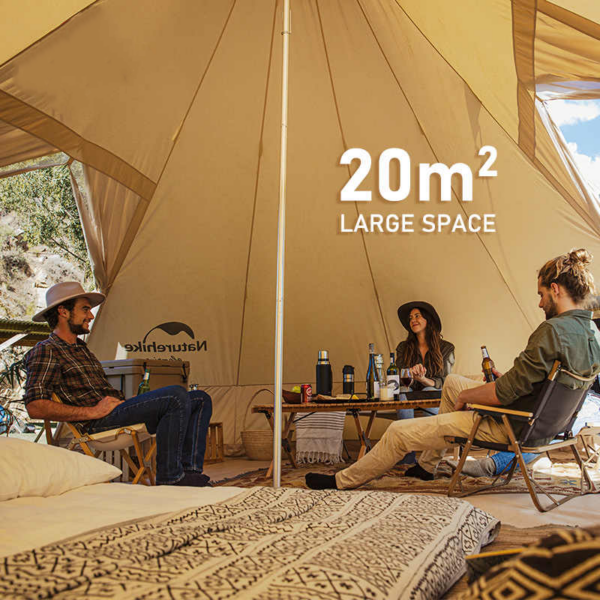 چادر سرخپوستی نیچرهایک – مناسب 10 نفر – هشت ضلعی Naturehike Brighten 20 Cotton Pyramid Tent - NH20ZP012 - تصویر 5