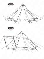 چادر سرخپوستی نیچرهایک – مناسب 10 نفر – هشت ضلعی Naturehike Brighten 20 Cotton Pyramid Tent - NH20ZP012 - تصویر 14