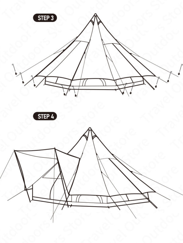 چادر سرخپوستی نیچرهایک – مناسب 10 نفر – هشت ضلعی Naturehike Brighten 20 Cotton Pyramid Tent - NH20ZP012 - تصویر 14