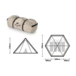 چادر سرخپوستی نیچرهایک – 3 تا 4 نفره – شش ضلعی Naturehike Hexaonal Pyramid Tent Ranch 4 - NH20ZP013 - تصویر 6