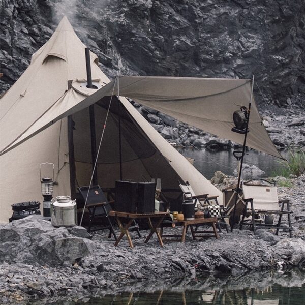 چادر سرخپوستی نیچرهایک – 3 تا 4 نفره – شش ضلعی Naturehike Hexaonal Pyramid Tent Ranch 4 - NH20ZP013 - تصویر 7