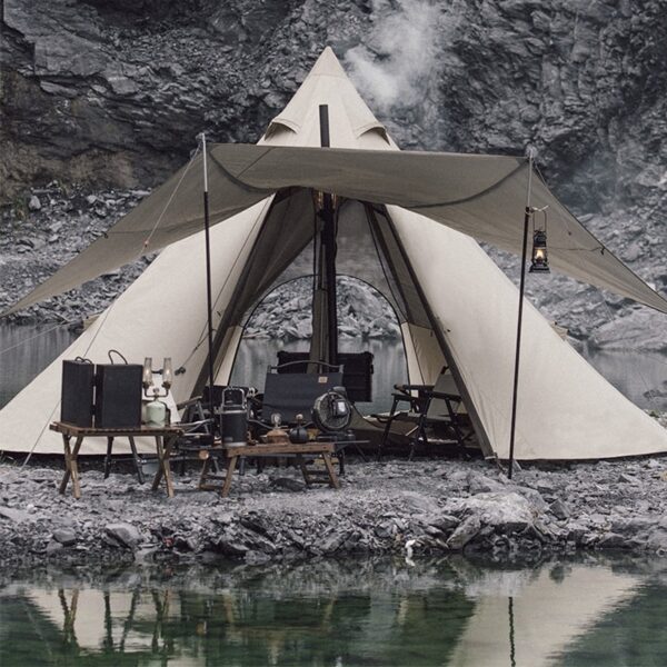 چادر سرخپوستی نیچرهایک – 3 تا 4 نفره – شش ضلعی Naturehike Hexaonal Pyramid Tent Ranch 4 - NH20ZP013 - تصویر 9