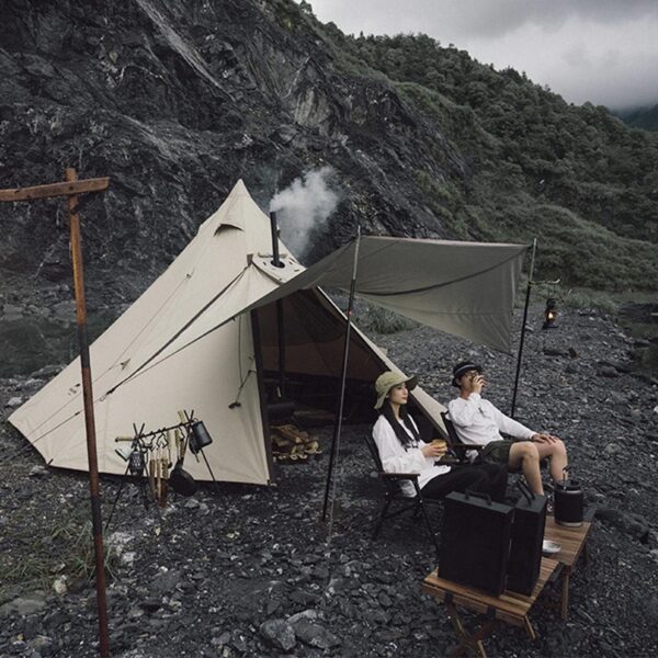 چادر سرخپوستی نیچرهایک – 3 تا 4 نفره – شش ضلعی Naturehike Hexaonal Pyramid Tent Ranch 4 - NH20ZP013 - تصویر 10