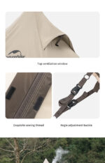 چادر سرخپوستی نیچرهایک – 5 تا 8 نفره – هشت ضلعی Naturehike Octagonal Pyramid Tent - NH20ZP014 - تصویر 10