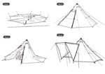 چادر سرخپوستی نیچرهایک – 5 تا 8 نفره – هشت ضلعی Naturehike Octagonal Pyramid Tent - NH20ZP014 - تصویر 15