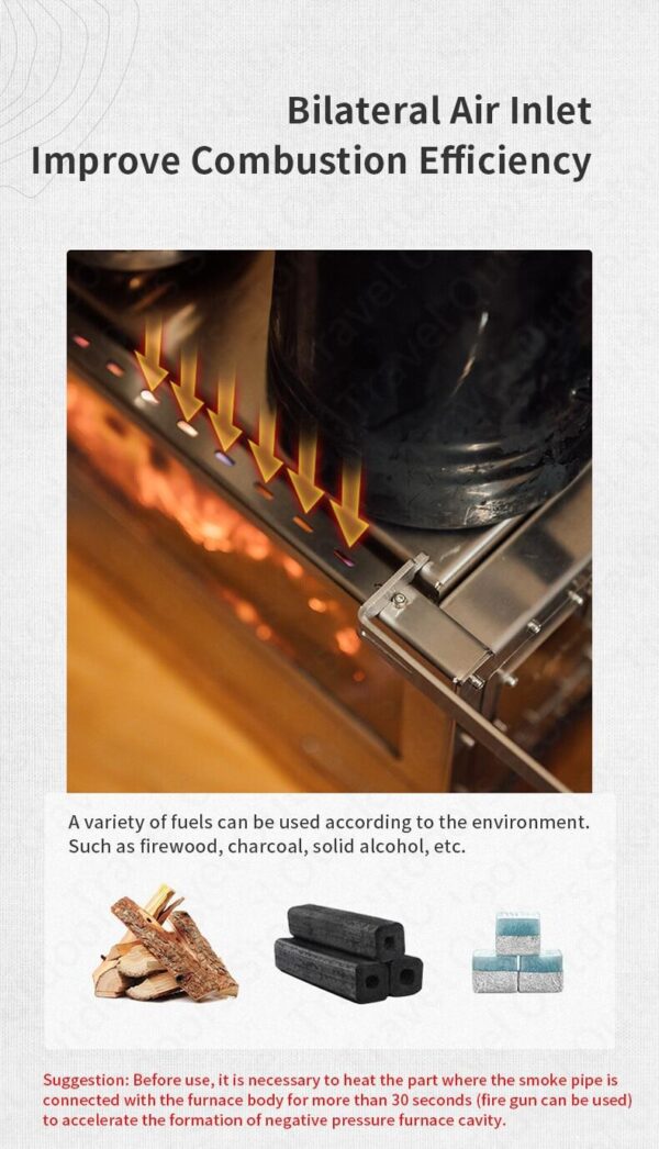 اجاق هیزمی نیچرهایک Naturehike Desktop Firewood Stove - NH21SK004 - تصویر 8